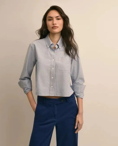 Brooks Brothers The Cropped Oxford Shirt In Gray