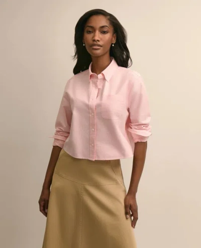 Brooks Brothers The Cropped Oxford Shirt In Pink