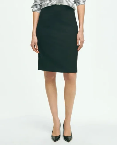 Brooks Brothers The Essential Stretch Wool Pencil Skirt In Black