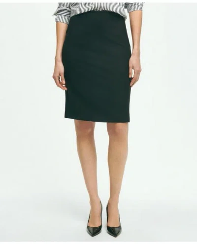 Brooks Brothers The Essential Stretch Wool Pencil Skirt | Black | Size 8 In Black