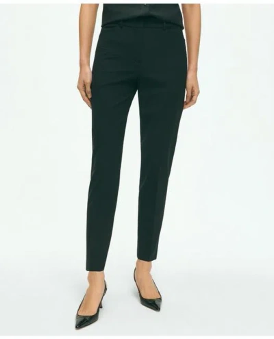 Brooks Brothers The Essential Stretch Wool Slim Crop Pants In Black