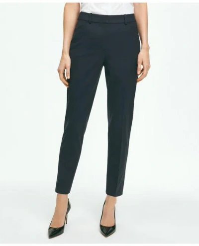 Brooks Brothers The Essential Stretch Wool Slim Crop Pants In Navy
