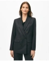 Brooks Brothers The Essentials Double-breasted Peak Lapel Jacket In Wool Blend In Navy