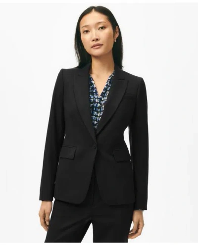 Brooks Brothers The Essentials Single-breasted Peak Lapel In Wool Blend In Black