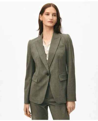 Brooks Brothers The Essentials Single-breasted Peak Lapel In Wool Blend In Dark Grey