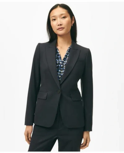 Brooks Brothers The Essentials Single-breasted Peak Lapel In Wool Blend In Navy