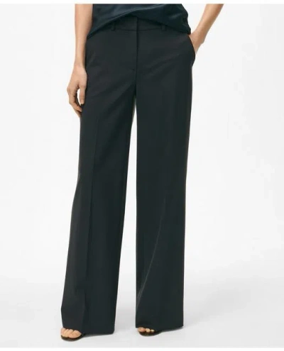 Brooks Brothers The Essentials Wide-leg Trousers In Wool Blend In Navy