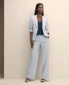 Brooks Brothers The Essentials Wool Wide Leg Trouser In Blue