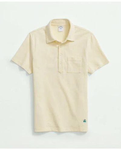 Brooks Brothers The Vintage Oxford-collar Polo Shirt In Cotton Blend | Yellow | Size Xl