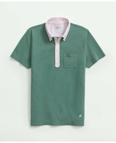 Brooks Brothers The Vintage Oxford-collar Polo Shirt In Supima Cotton Blend | Green | Size Small