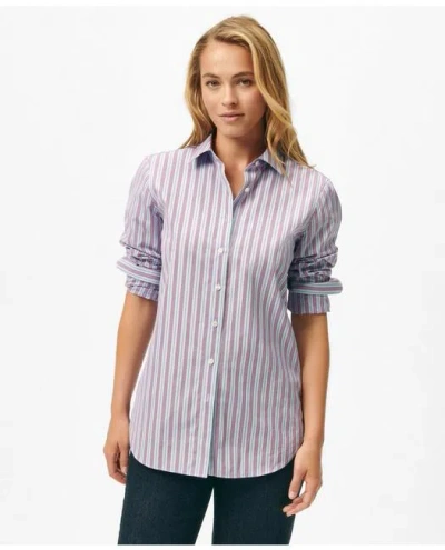 Brooks Brothers Thomas Mason X Luxury Fitted Cotton Shirt In Multistripe In Multicolor