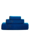 Brooks Brothers Three-piece Contrast Frame Cotton Towel Set In Blue