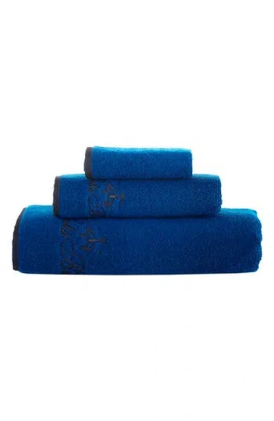 Brooks Brothers Three-piece Contrast Frame Cotton Towel Set In Blue