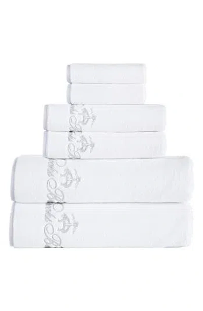 Brooks Brothers Three-piece Contrast Frame Cotton Towel Set In White