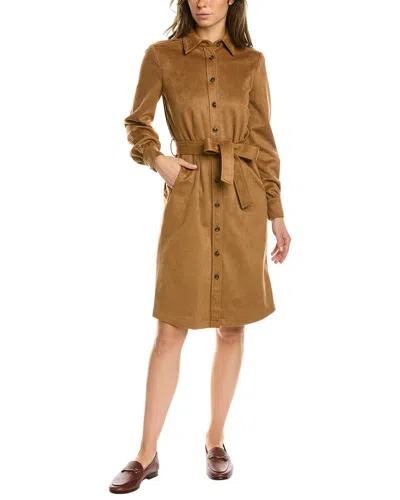 Brooks Brothers Tie Waist Shirtdress In Brown