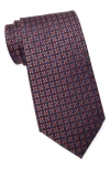 Brooks Brothers Tight Neat Floral Silk Blend Tie In Orange