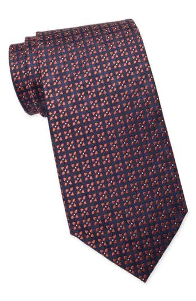 Brooks Brothers Tight Neat Floral Silk Blend Tie In Orange