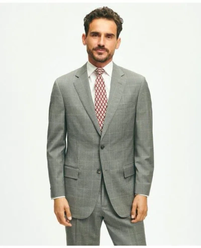 Brooks Brothers Traditional Fit 1818 Windowpane Suit In Wool In Grey