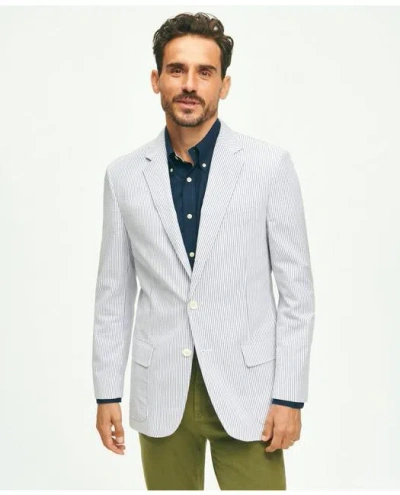 Brooks Brothers Traditional Fit Archive-inspired Seersucker Sport Coat In Cotton In Blue