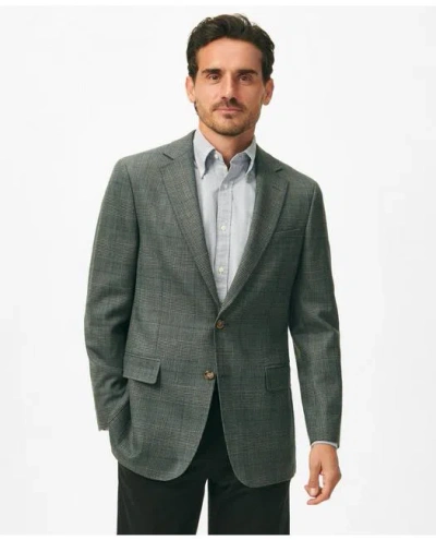 Brooks Brothers Traditional Fit Checked Sport Coat In Hopsack Wool In Teal