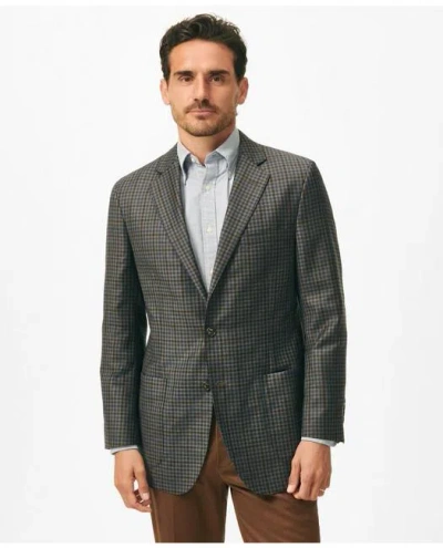 Brooks Brothers Traditional Fit Gingham Sport Coat In Wool In Grey