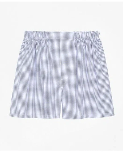 Brooks Brothers Traditional Fit Small Check Boxers In Navy