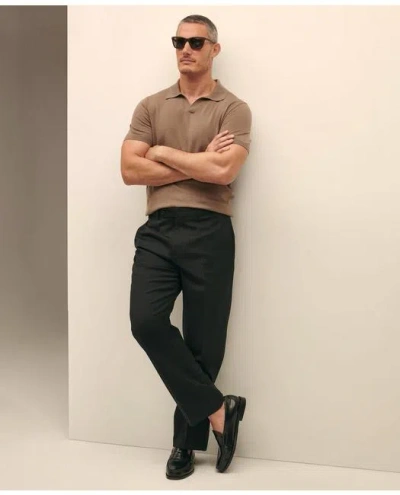 Brooks Brothers Traditional Fit Wool 1818 Dress Pants In Black