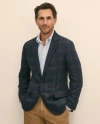 Brooks Brothers Traditional Fit Wool-cotton-silk-cashmere Hopsack Check Sport Coat In Blue