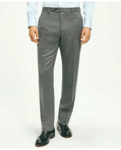 Brooks Brothers Traditional Fit Wool Flannel Dress Pants In Grey