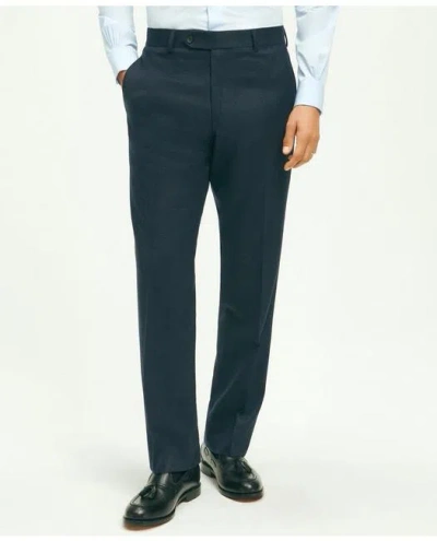 Brooks Brothers Traditional Fit Wool Flannel Dress Pants In Navy