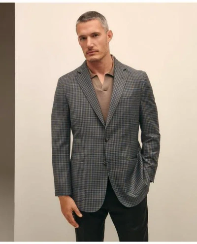 Brooks Brothers Traditional Fit Wool Gingham Sport Coat In Grey