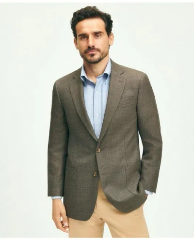 Brooks Brothers Traditional Fit Wool Hopsack Patch Pocket Sport Coat In Brown