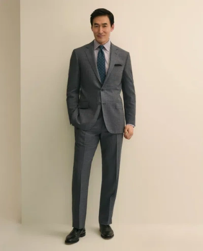 Brooks Brothers Traditional Fit Wool Overcheck 1818 Suit In Blue