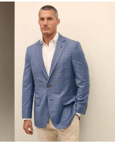 Brooks Brothers Traditional Fit Wool Overcheck Sport Coat In Blue