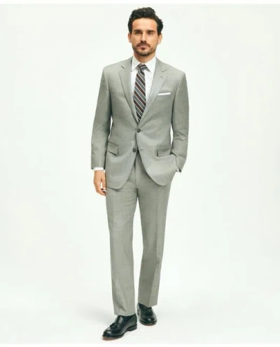 Brooks Brothers Traditional Fit Wool Sharkskin 1818 Suit In Light Grey