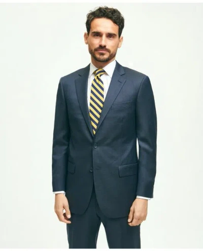 Brooks Brothers Traditional Fit Wool Tic 1818 Suit In Navy
