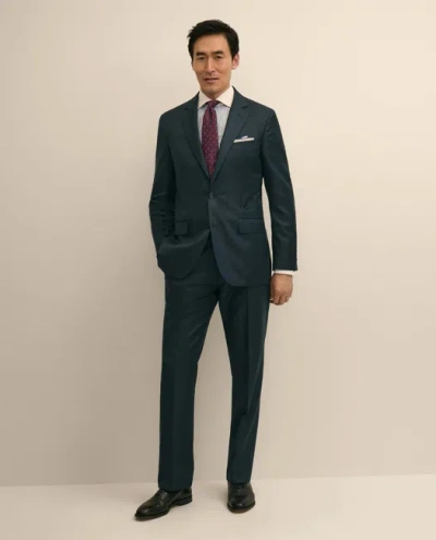 Brooks Brothers Traditional Fit Wool Windowpane 1818 Suit In Teal