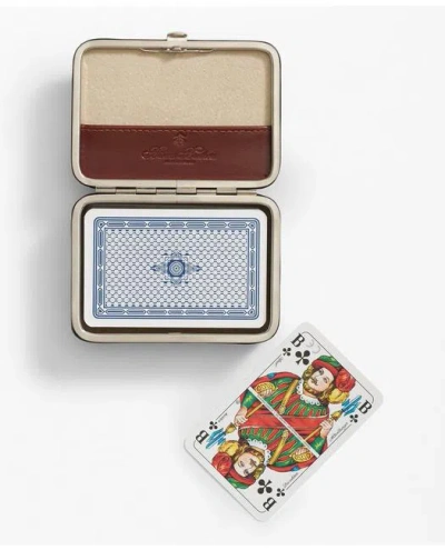Brooks Brothers Travel Playing Cards With Calfskin Case Shoes In White