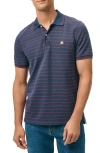 Brooks Brothers Trim Fit Stripe Stretch Supima® Cotton Piqué Polo In Navy Multi