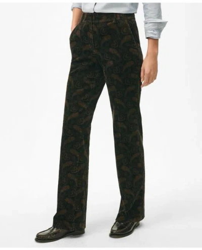 Brooks Brothers Trousers In Paisley Corduroy In Brown