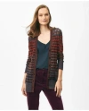 Brooks Brothers Tunic Twinset Cardigan In Colorful Metallic Cotton Blend Sweater In Brown
