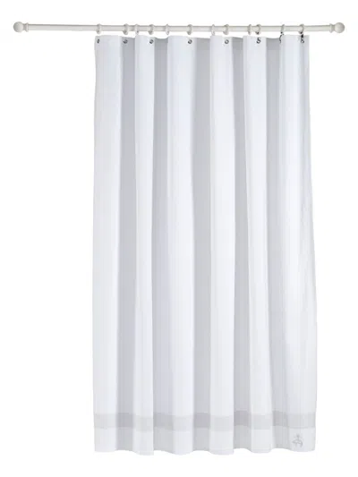 Brooks Brothers Turkish Cotton Shower Curtain In Silver
