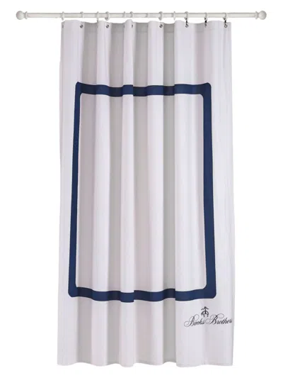 Brooks Brothers Turkish Cotton Shower Curtain In Silver