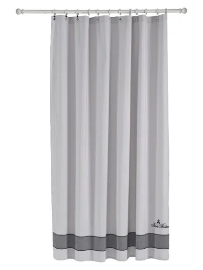 Brooks Brothers Turkish Cotton Shower Curtain In Silver
