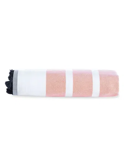 Brooks Brothers Turkish Cotton Stripe & Fringe Bath Sheet In Orange