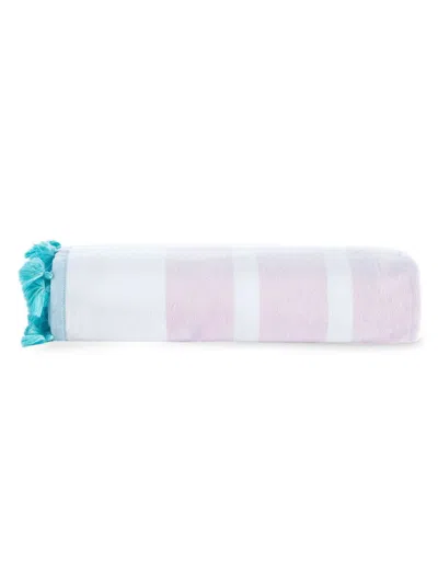 Brooks Brothers Turkish Cotton Stripe & Fringe Bath Sheet In Pink