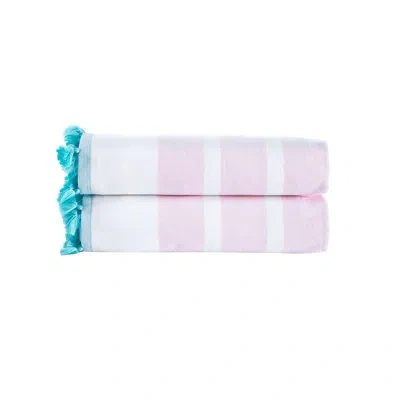 Brooks Brothers Turkish Pesthemal 2 Pcs Bath Sheets In Pink