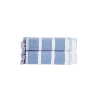 Brooks Brothers Turkish Pesthemal 2 Pcs Bath Towels In Blue