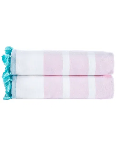Brooks Brothers Turkish Pesthemal 2 Pcs Bath Sheets In Pink