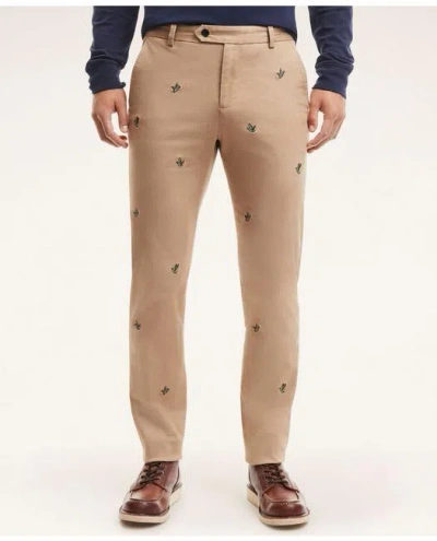 Brooks Brothers Twill Mallard Chino Pants In Beige